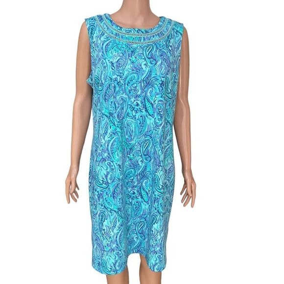 Talbots Watercolor Paisley Shift Dress size LP - Picture 1 of 7